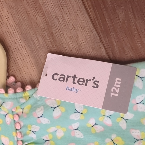NWT Carter's Baby Girl Flutter Sleeve Butterfly Top & Bloomer Shorts, 12 Months - Picture 10 of 12